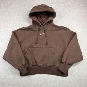 Nike Phoenix Fleece Center Swoosh Hoodie Women XS Brown Travis Scott Mocha